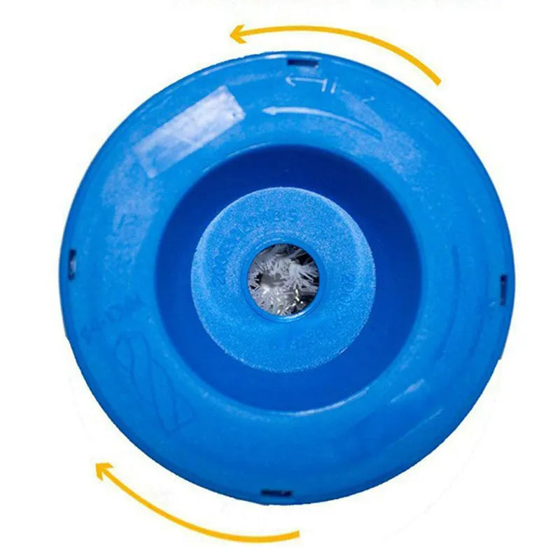 Blue plastic electric hammer dust cover accessory for drilling debris collection.