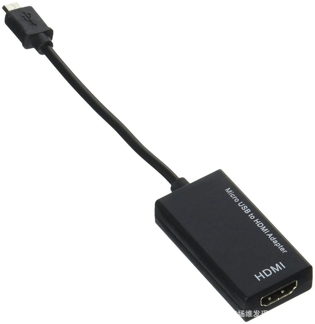 Black MHL micro USB to HDMI adapter cable, 1 metre long, for phone to TV screen mirroring