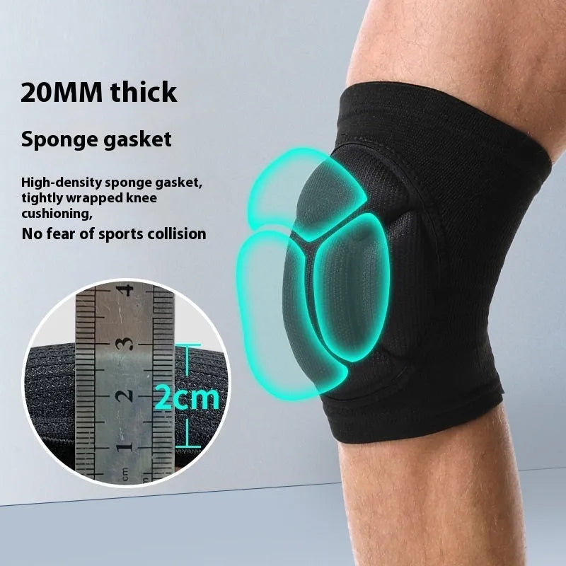Black thick sponge kneepad for dance and volleyball protection