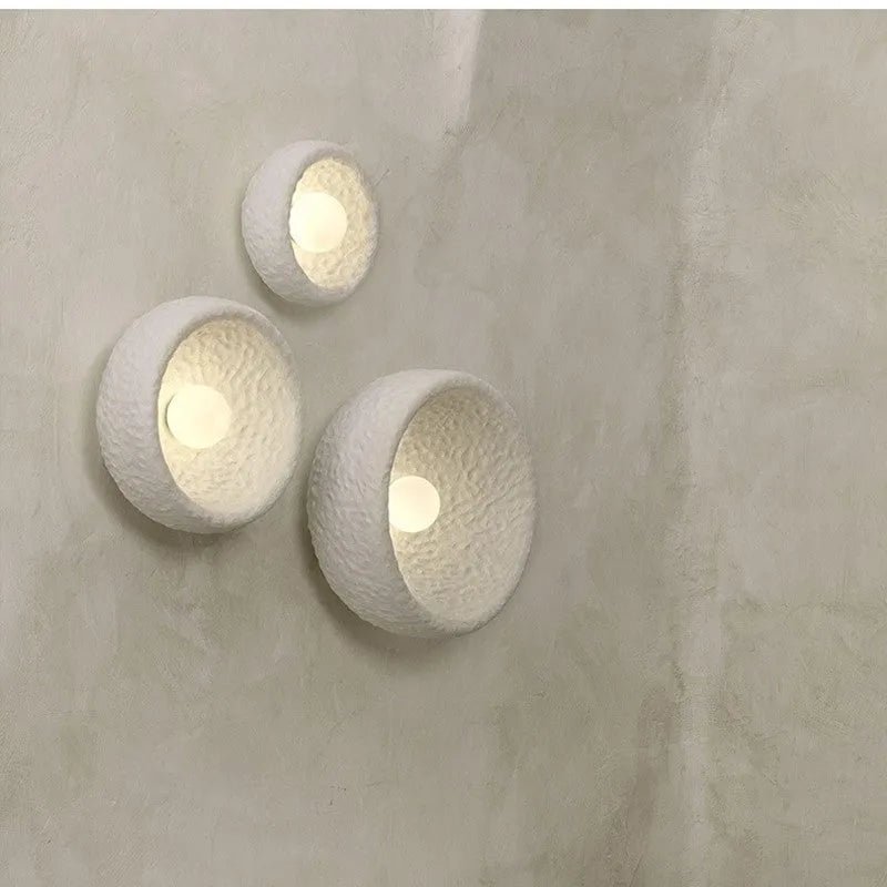 Japanese-style modern wall lamp with resin shade in three diameter sizes: 20cm, 26cm, and 32cm