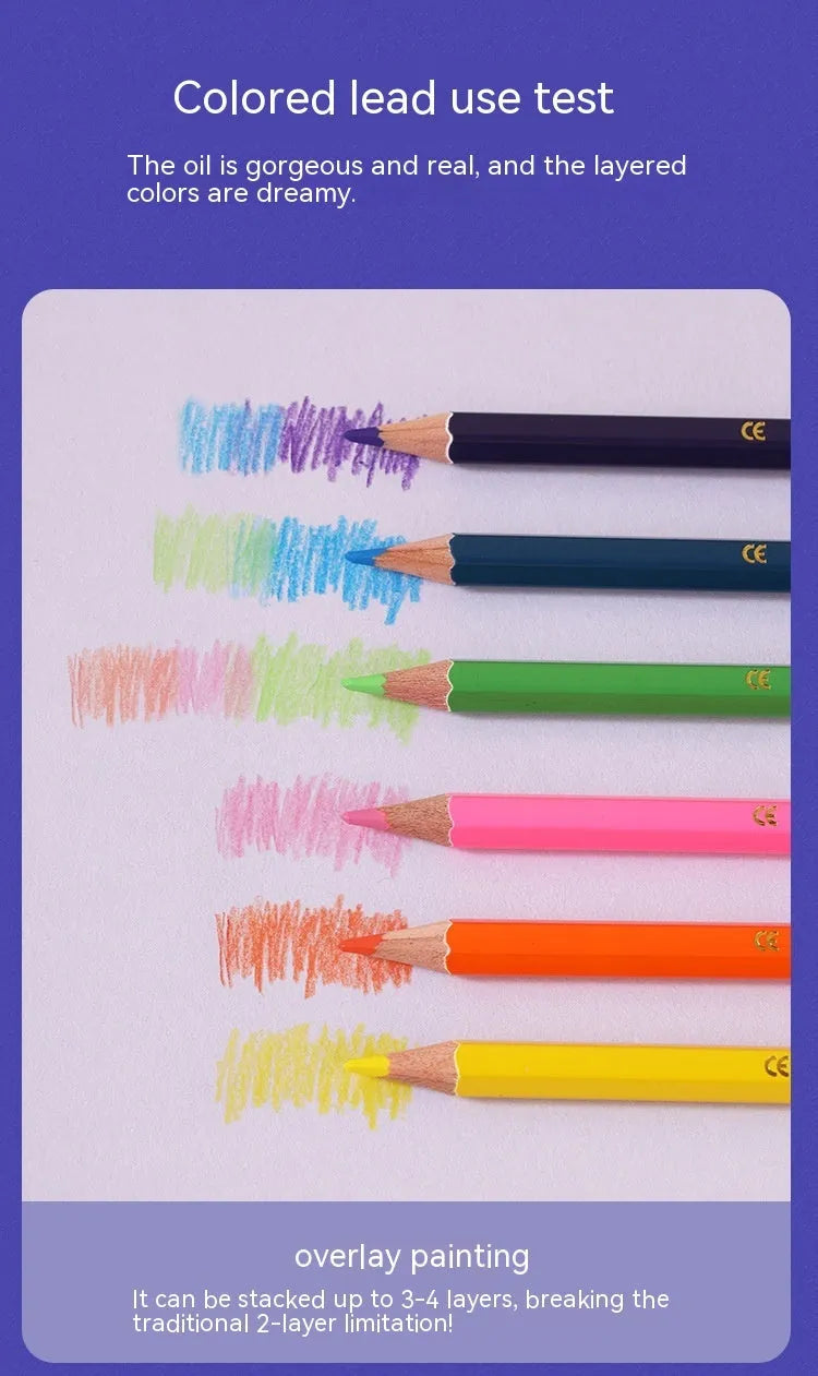 Set of wooden double-head colour pencils showing both pencil tip and brush-style colour lead tip.