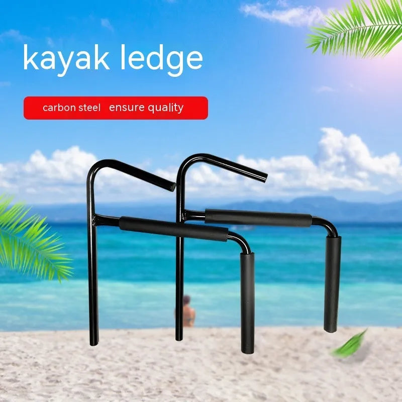 Carbon steel kayak and surfboard wall hanger storage rack with mounting hardware