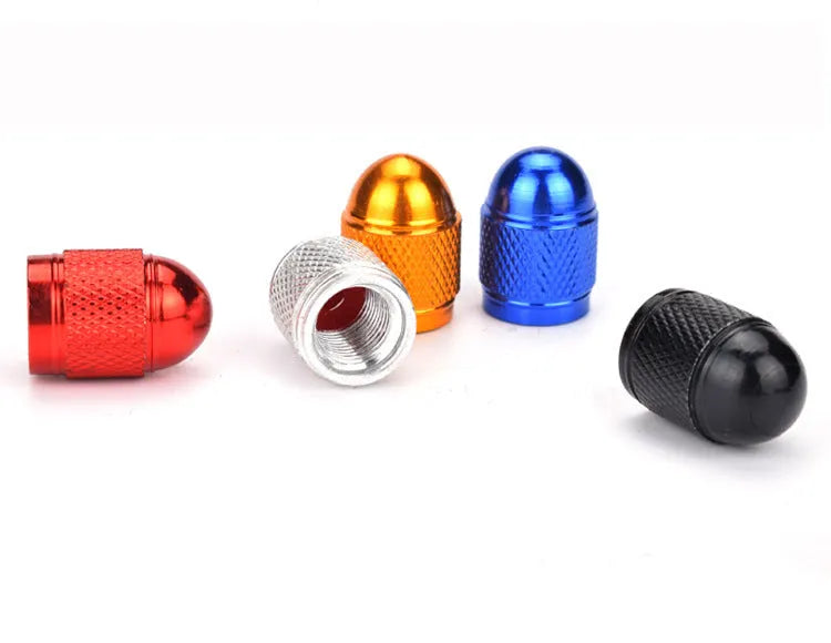 Aluminium mountain bike tyre valve cap in choice of five colours