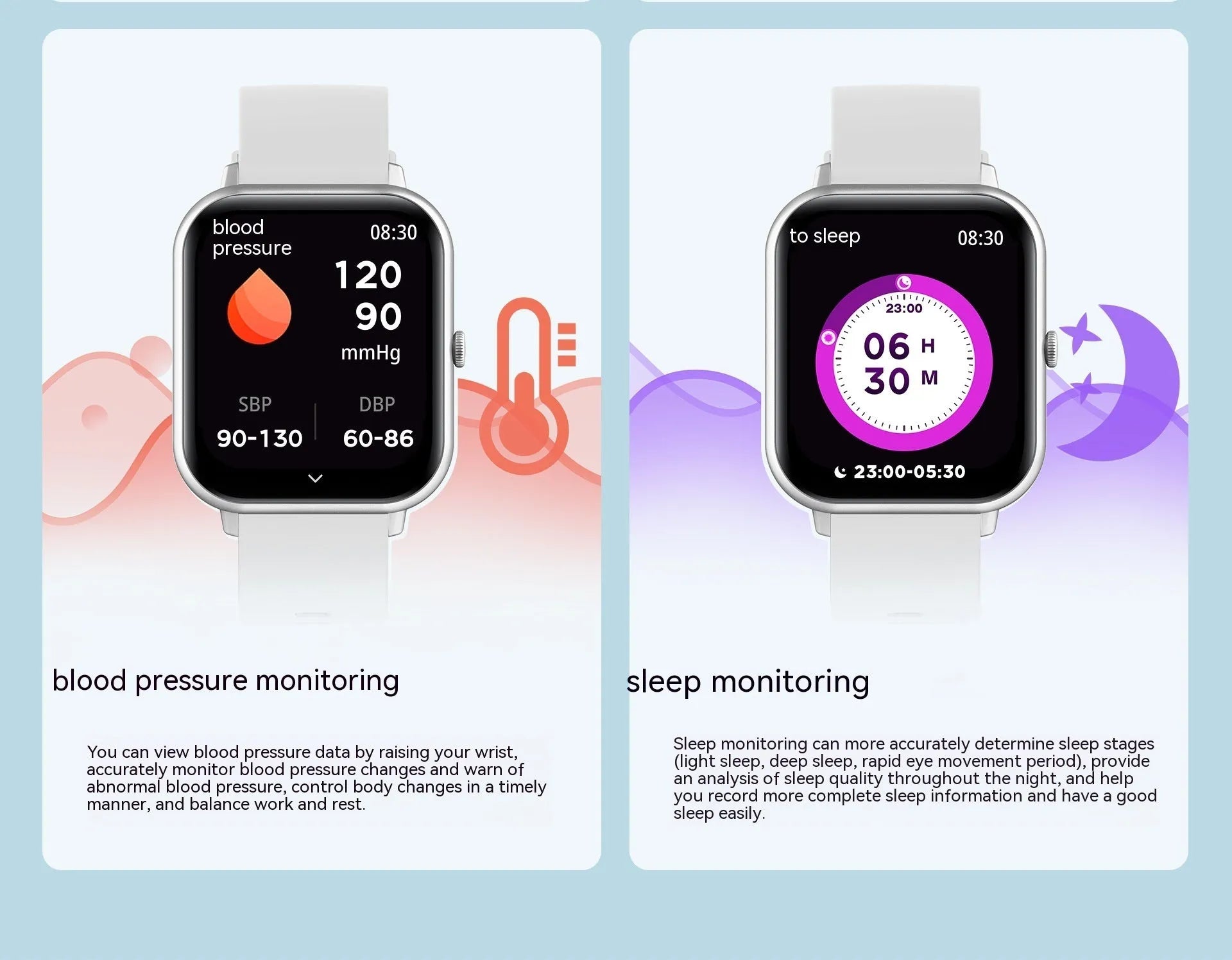 Bluetooth smart watch with AI voice control and heart rate monitor in black, silver grey, pink, or khaki colour.