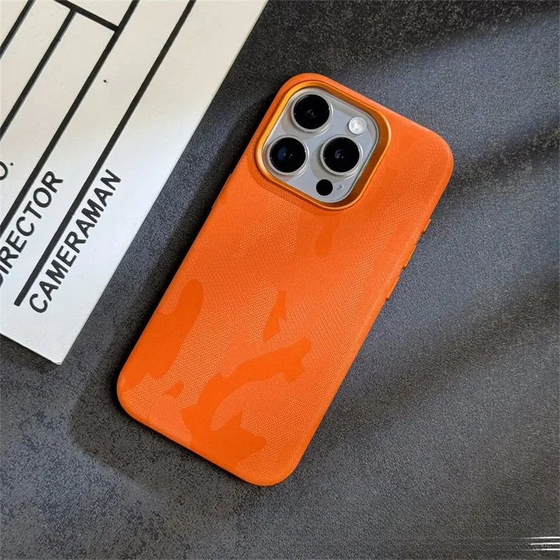 Magnetic drop-resistant phone case in imitation leather for iPhone 12-15 series, dark purple colour, shockproof and anti-fingerprint