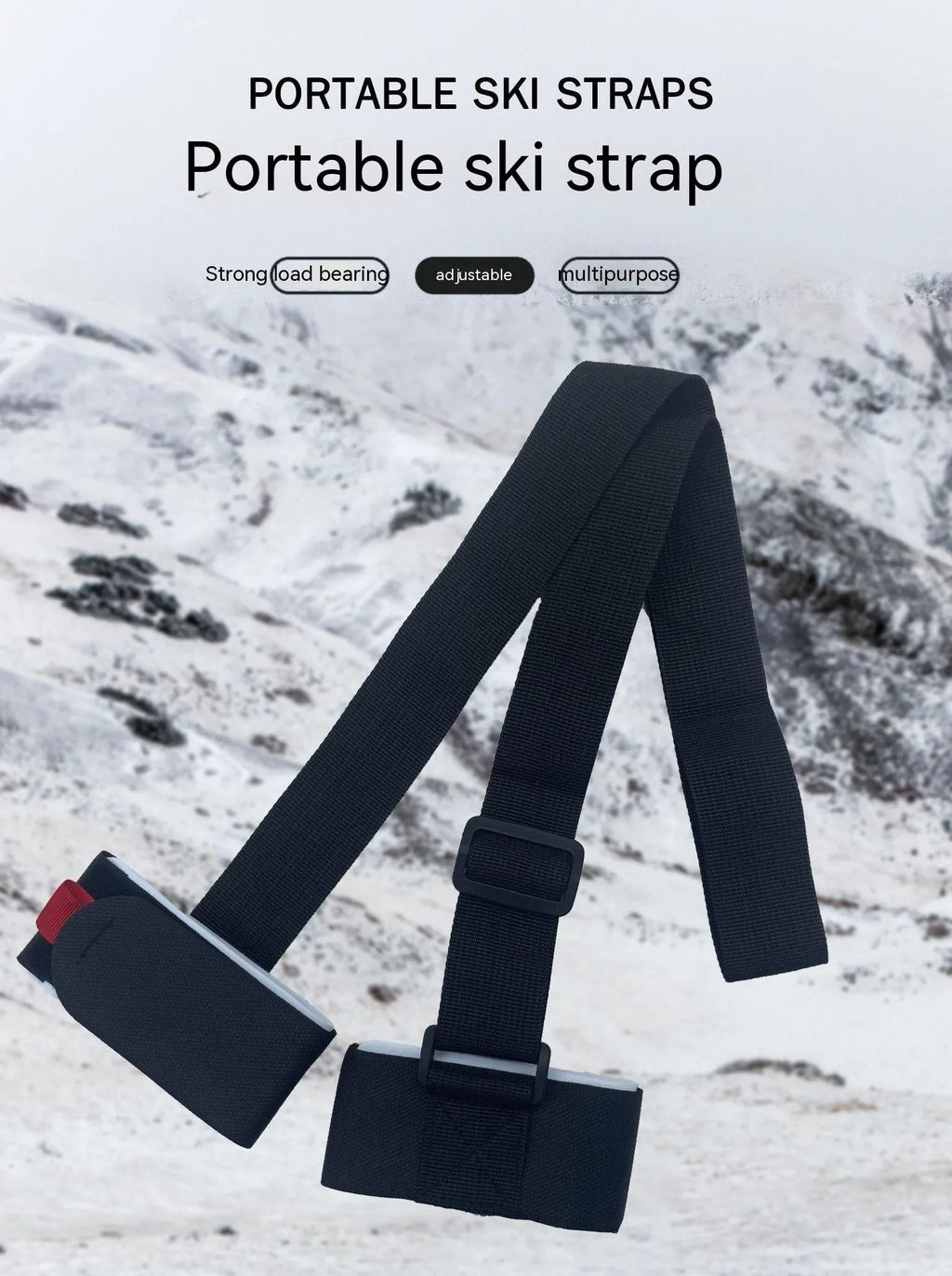 Fixed sewing skiing bandage with hook and loop closure in multiple colour options