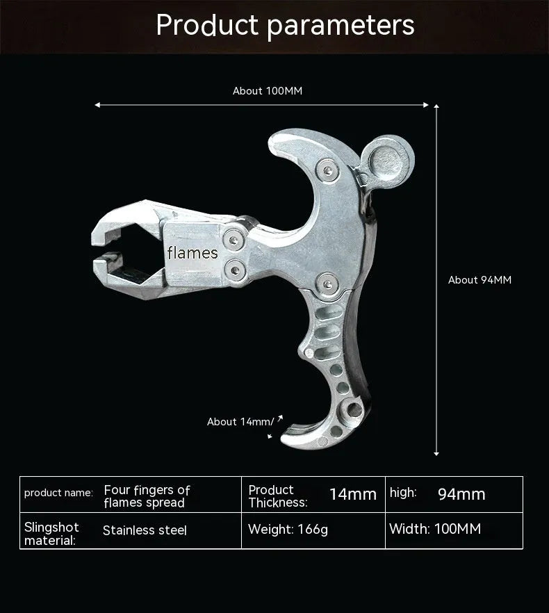 Zinc alloy archery release aid with a two-axis harpoon clip and adjustable fitting.