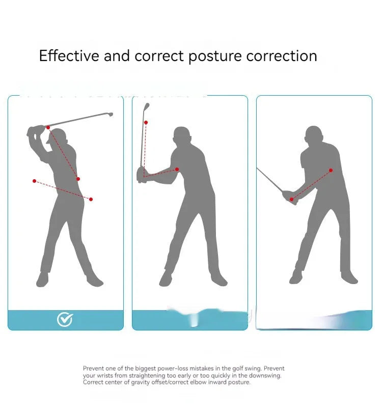 Black silicone elastic golf swing practice rope training aid for physical correction