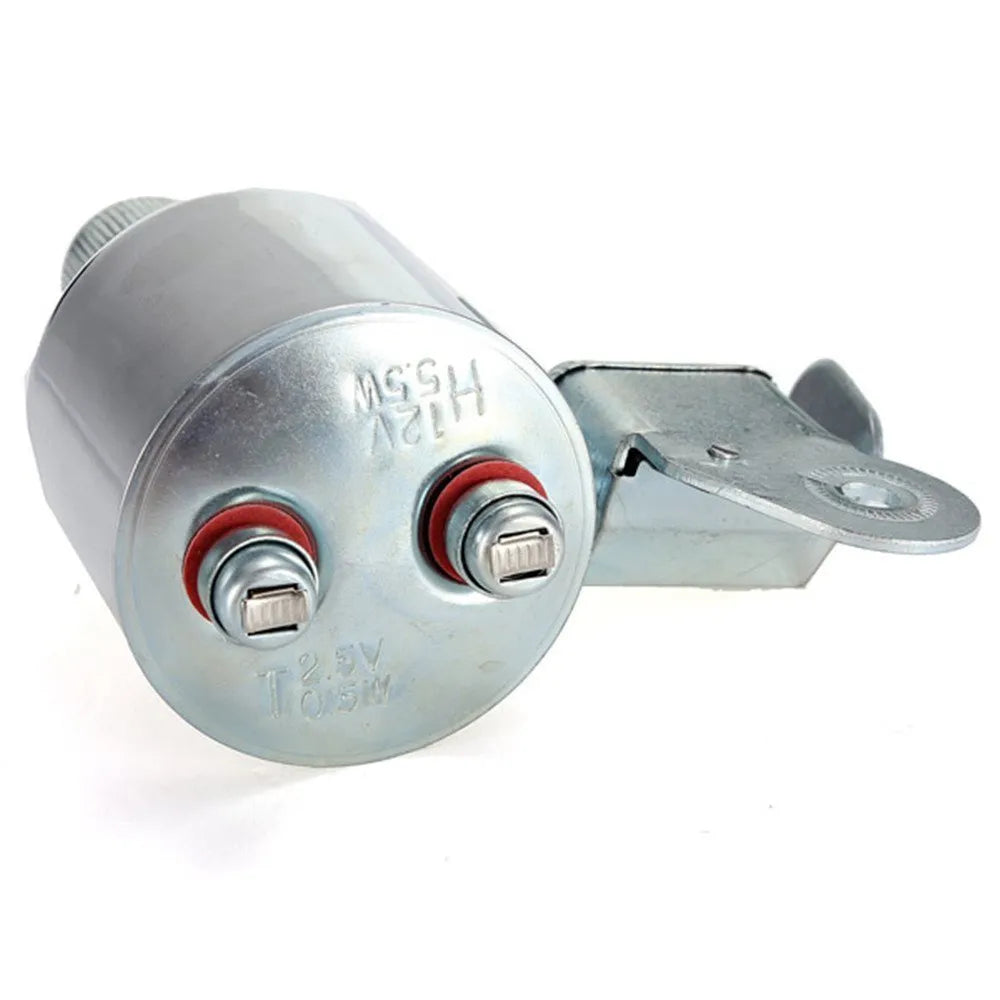 Silver bicycle dynamo generator light set with friction drive mechanism for front and rear lighting