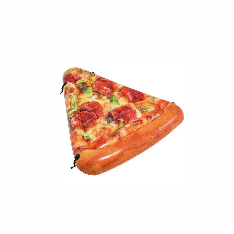 Pizza-themed inflatable surfboard recliner measuring 175cm long for water lounging