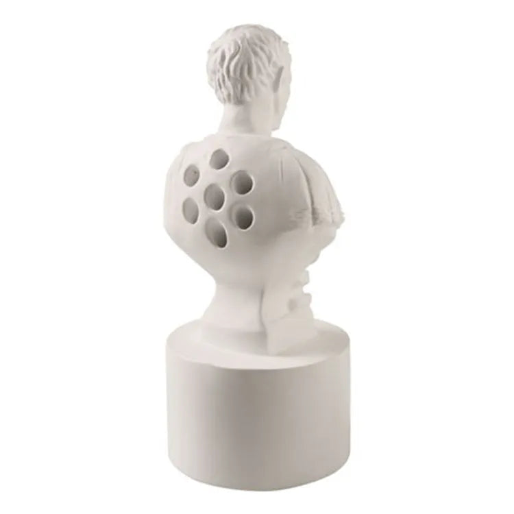 White synthetic resin pen holder with American creative character modelling design