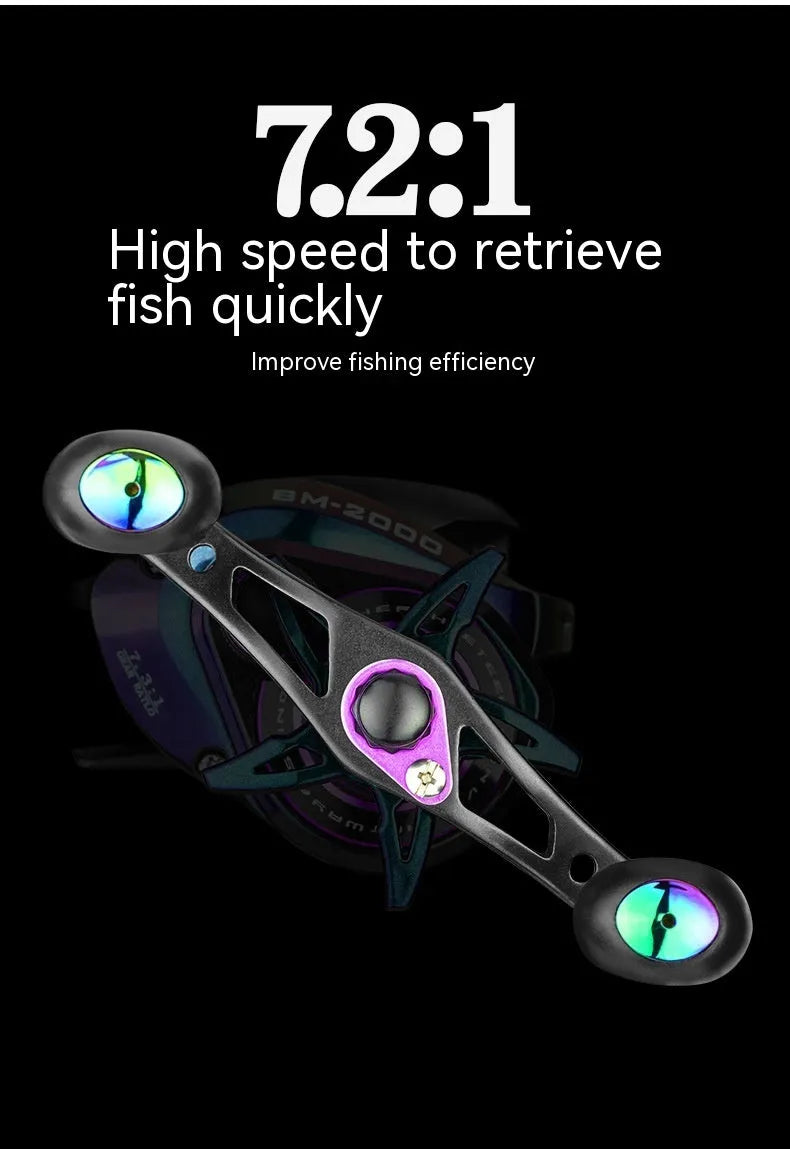 BM2000 water drop fishing reel with colourful finish and magnetic brake system