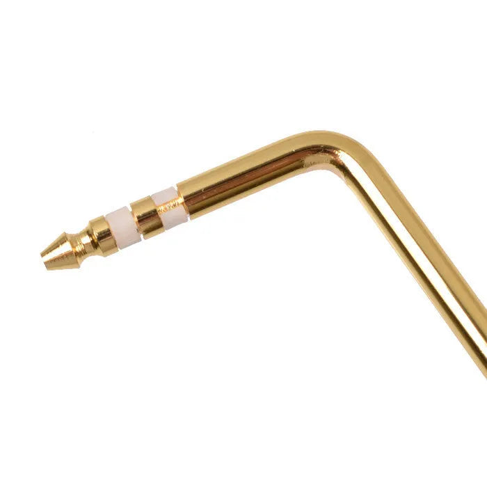 Guitar tremolo crank bar in black, blue, gold, and silver colour options on a white background.