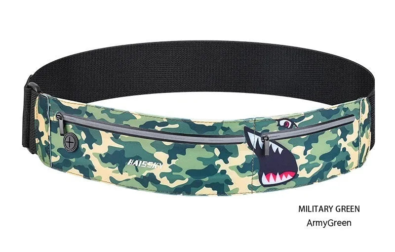 Waterproof 8-inch outdoor sports waist bag in chinlon Lycra material with anti-theft features