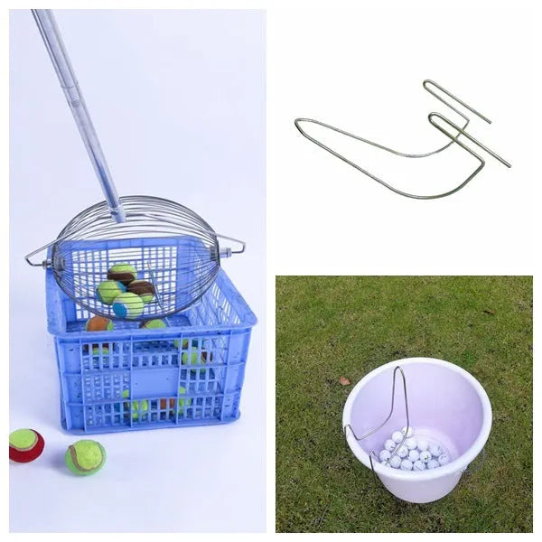 Stainless steel golf ball picker with metallic finish for retrieving balls