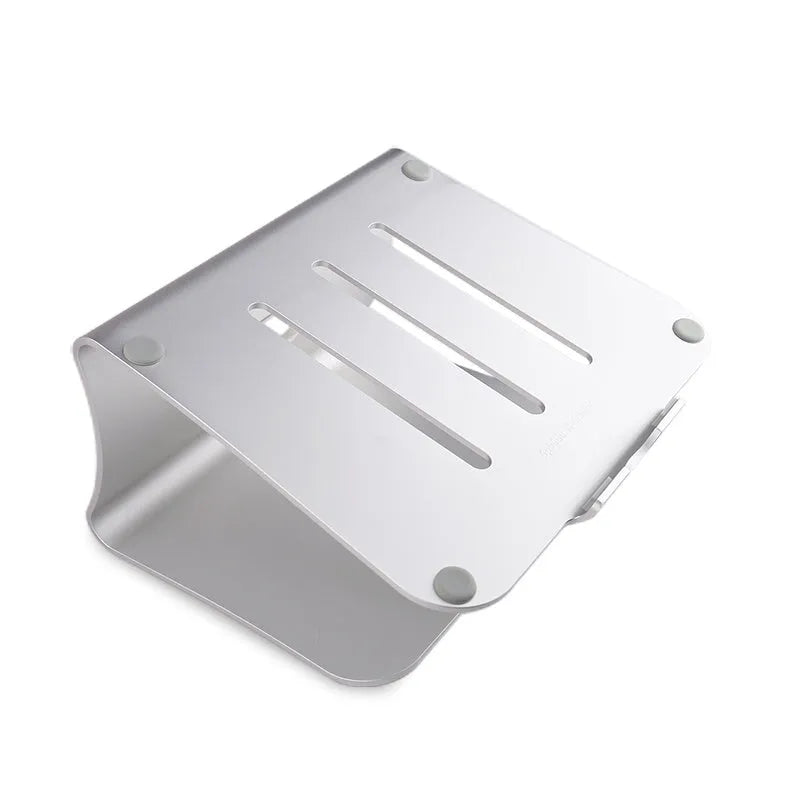 Silver aluminium alloy rotary cooling bracket for laptop on a desk
