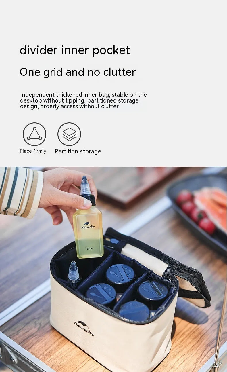 Naturehike portable six-piece plastic seasoning bottle set for outdoor camping and picnics