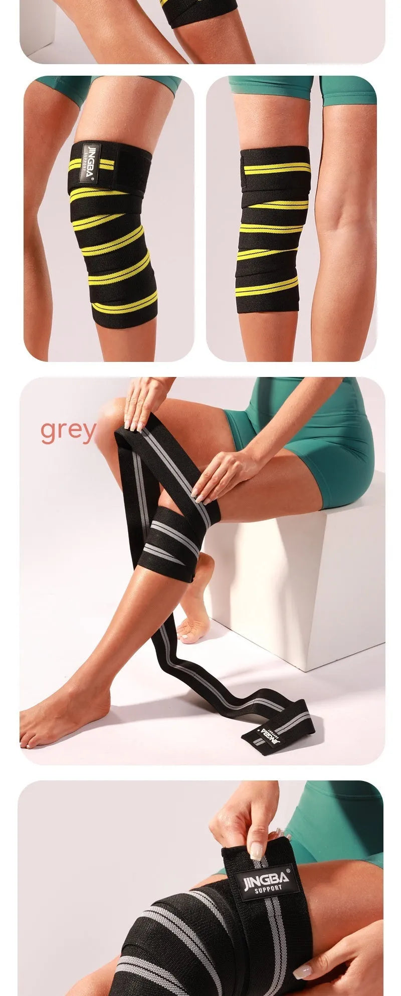 Adjustable sports knee pad for weightlifting and cycling, shown in blue colour.