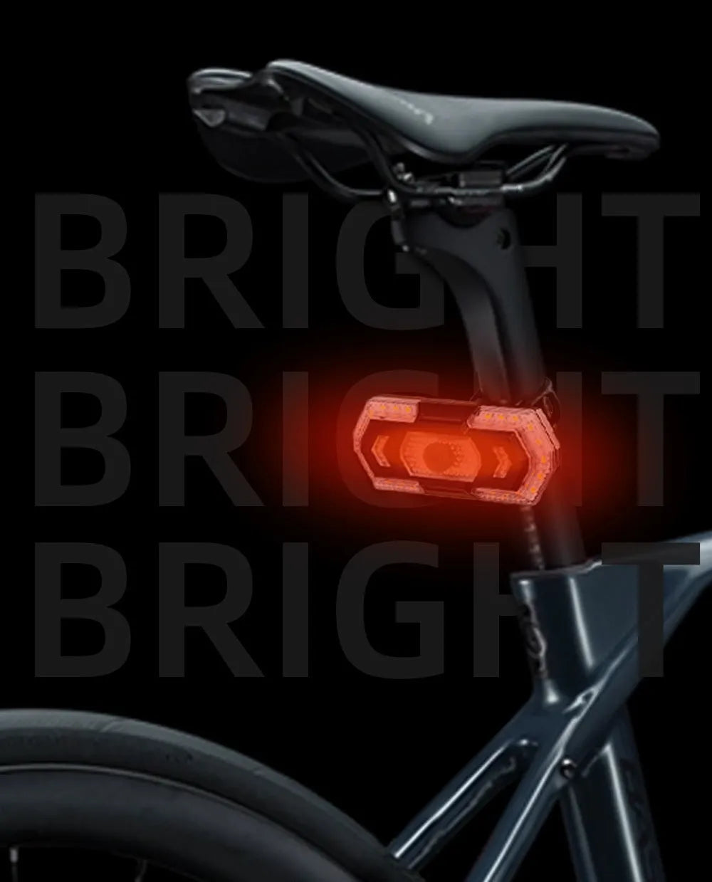 Black wireless remote control vehicle taillight with USB charging port and LED illumination