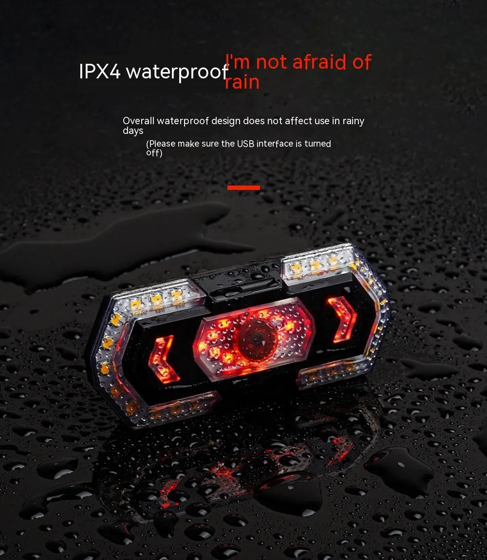 Black wireless remote control vehicle taillight with USB charging port and LED illumination