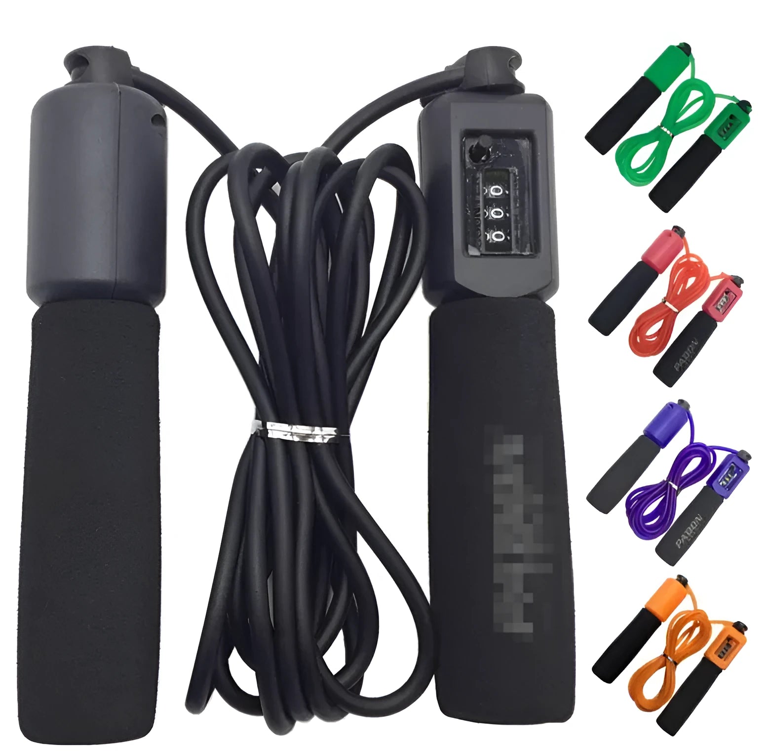 3 metre skipping rope in multiple colours including black, blue, green and red