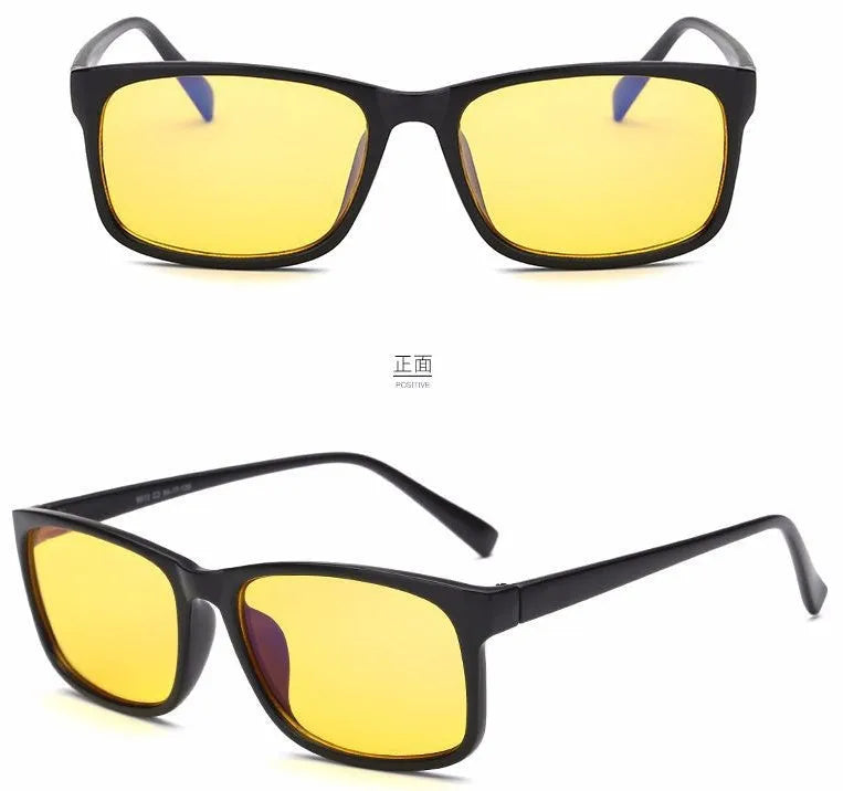 Unisex Blu-ray glasses with vintage plastic frame and reed-coloured PC lenses for UV400 protection