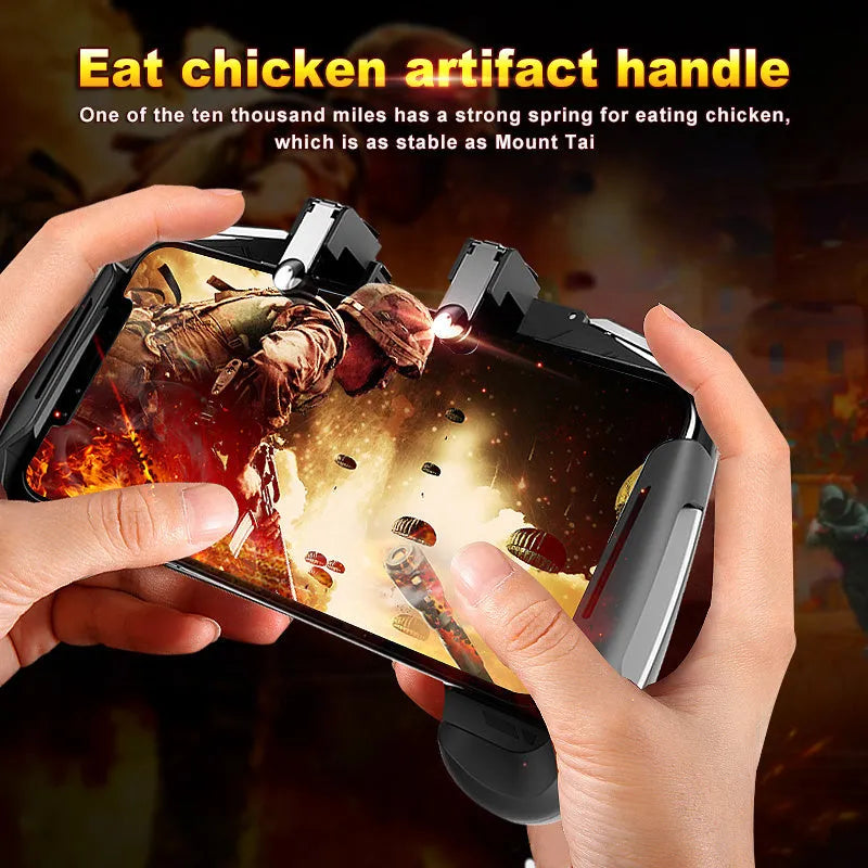 Extendable game controller with adjustable phone mount showing L1R1 trigger buttons in black colour option