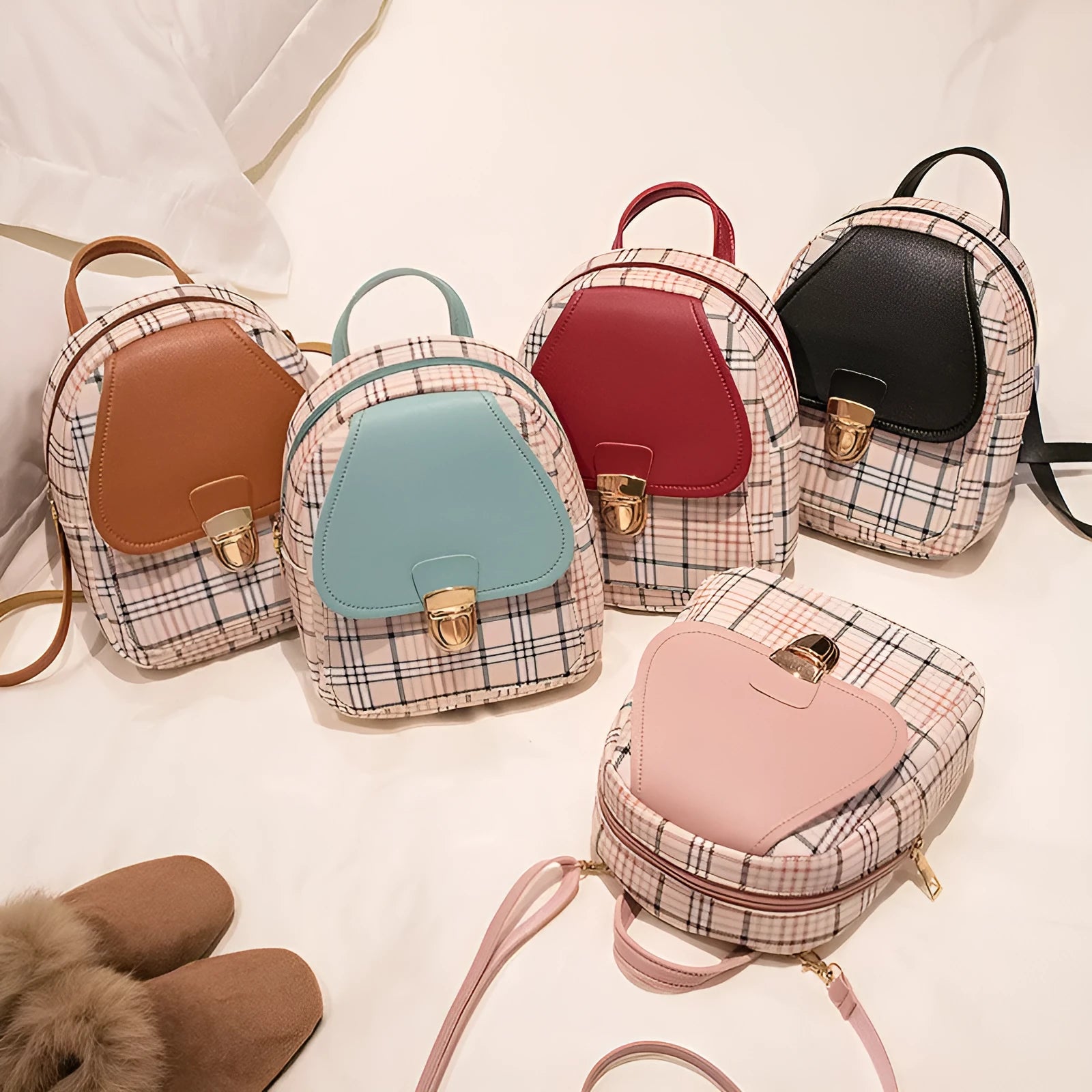 One shoulder diagonal phone bag in PU fabric shown in multiple colour options