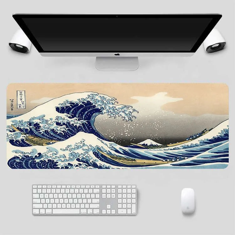 Thickened lengthened non-slip mouse pad with rubber base and cloth surface in 400x900mm size