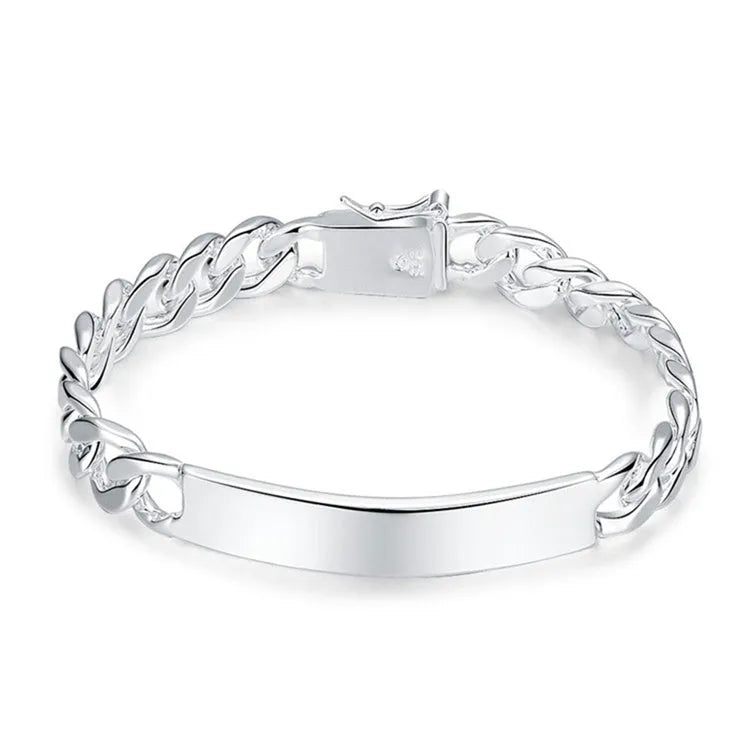 Male and female couple bracelets in S925 silver and copper, silver colour, chain length 21x10mm