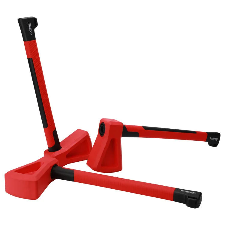Red plastic Home Fitness Axe Muscle Trainer for strength training at home.