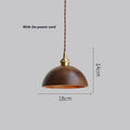 Black walnut finished wood and copper single-head droplight chandelier with E27 holder