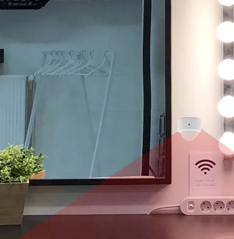 White wireless infrared body sensor for home automation with ZigBee 3.0 connectivity