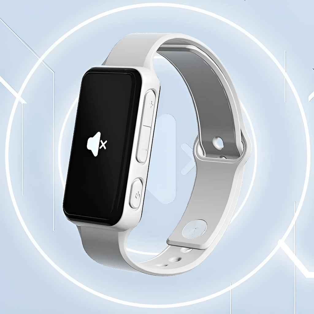 Smart bracelet with silicone strap and LCD screen in black colour option