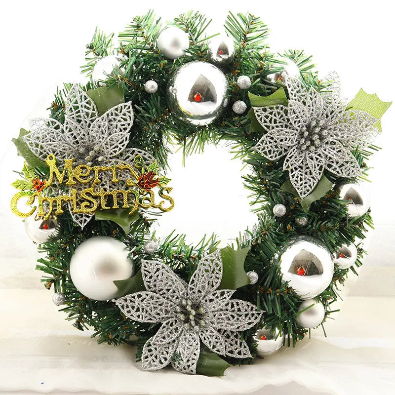 30cm plastic Christmas wreath decoration in multicolour options for door and garden display