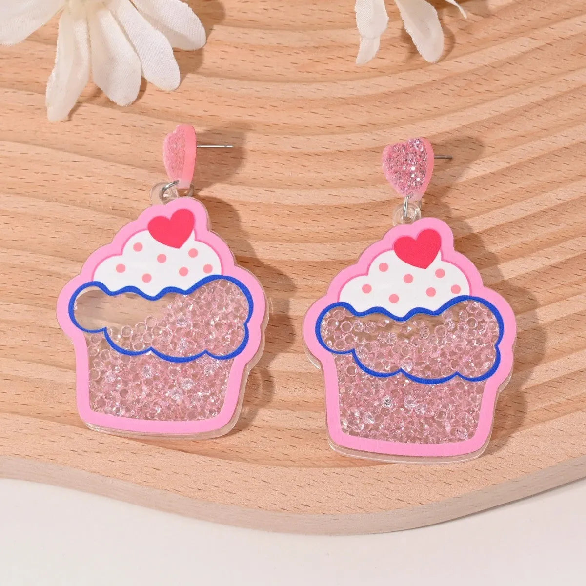 Acrylic fruit earrings for women showing cherry, strawberry, watermelon, pineapple designs