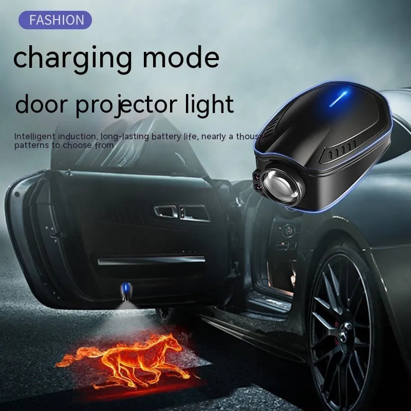 Black ABS plastic car ambient light laser projector for general vehicle fitment.