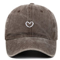 Cotton baseball cap with embroidered small love motif in adjustable size