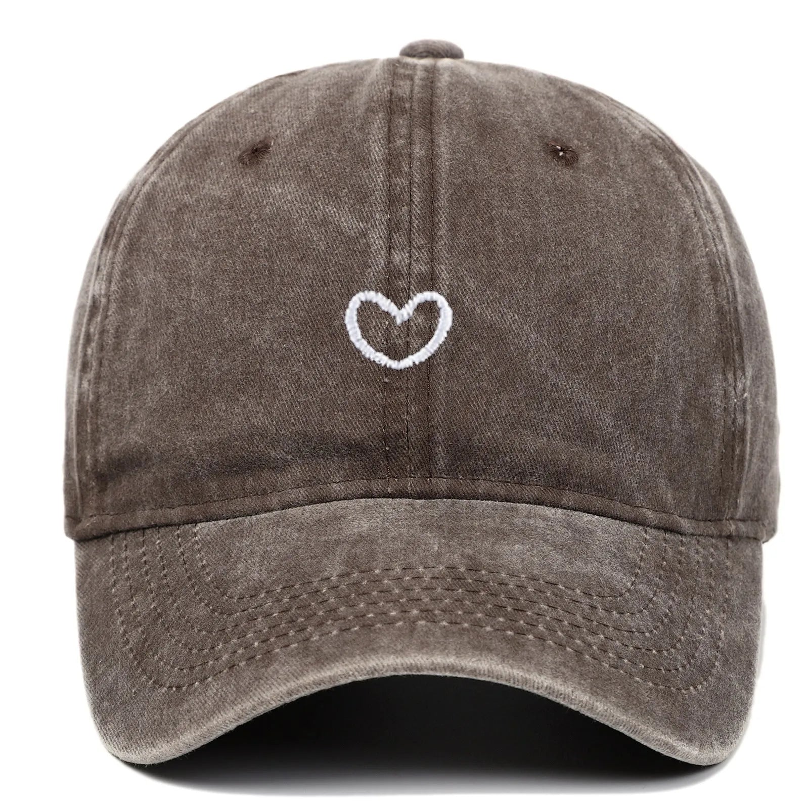 Cotton baseball cap with embroidered small love motif in adjustable size