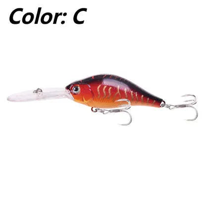 10.5cm floating rock mino fishing lure with long tongue board in multiple colour options