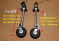Alloy retractable shock-absorbing landing gear for model aircraft with wheels.