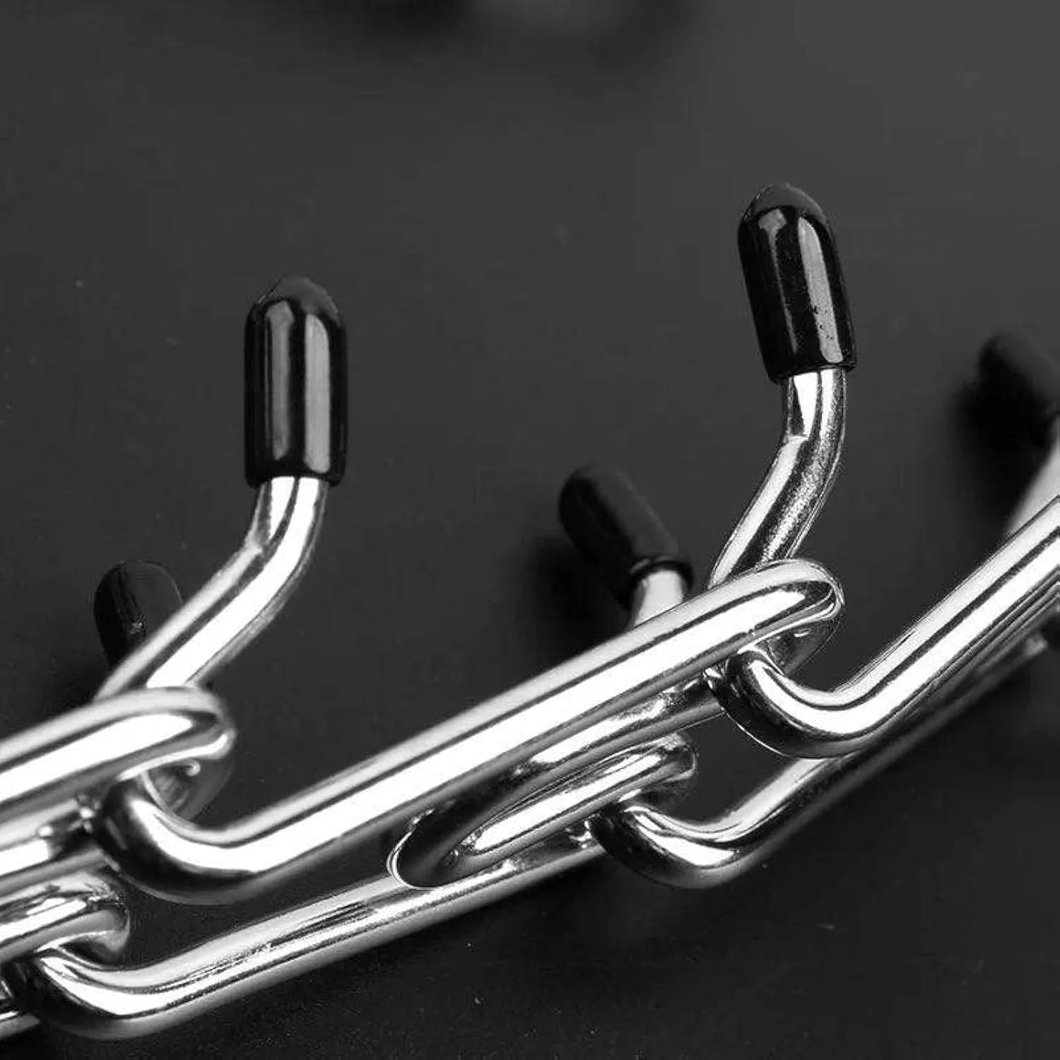 Stainless steel adjustable dog prong collar with comfort rubber tips and chain links