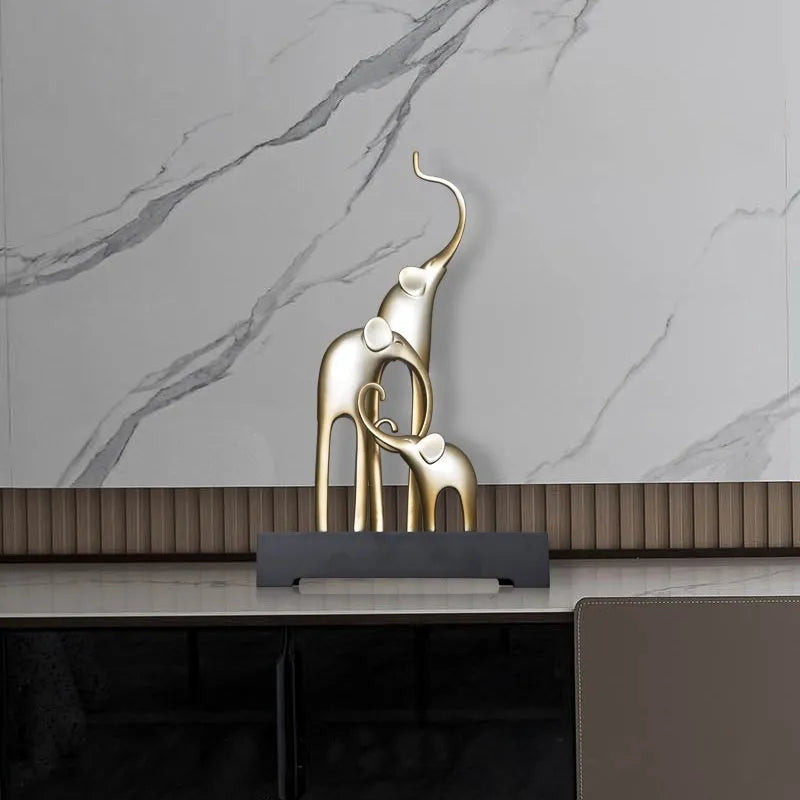 21cm European style elephant decorative ornament in resin and plastic with four colour finish options