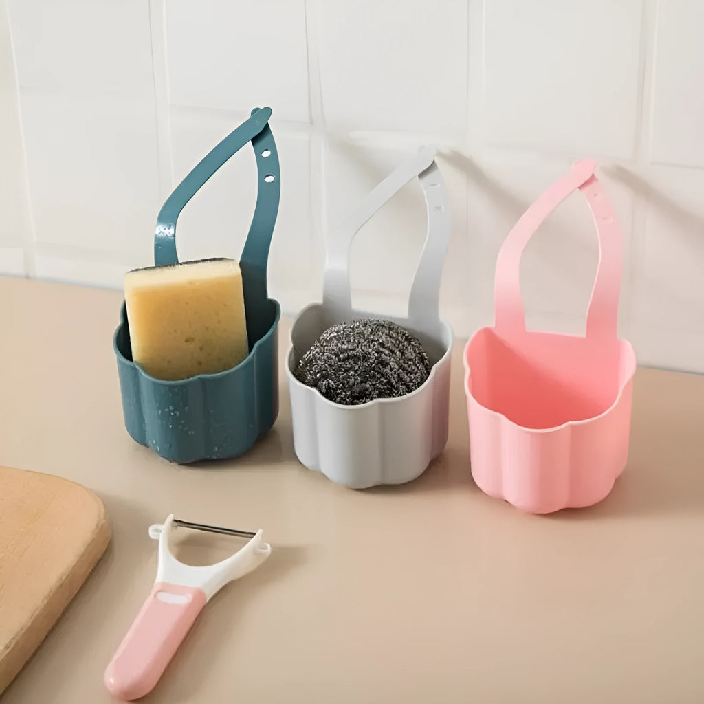 Nordic style plastic kitchen sink drain basket in dark blue colour