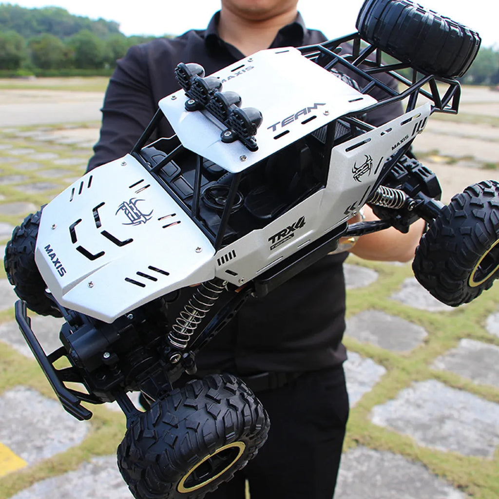 Large black 4WD off-road remote control climbing car with 2.4G wireless remote