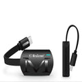 Black smart phone to TV HDMI dongle for wireless screen mirroring, 52mm by 26mm.