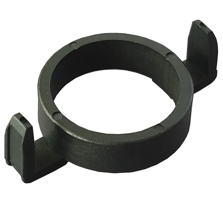 Stainless steel and plastic H7 headlight card holder for compatible Ford, Peugeot, and Citroën cars.