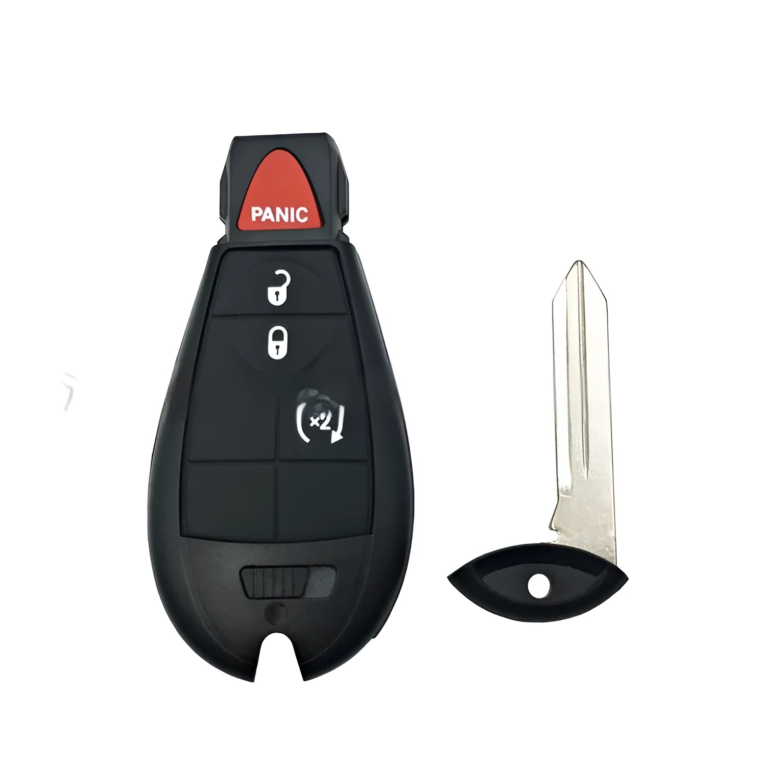 Dodge Chrysler remote car key fob replacement plastic shell case, ABS brass material, 85mm by 42mm by 15mm.
