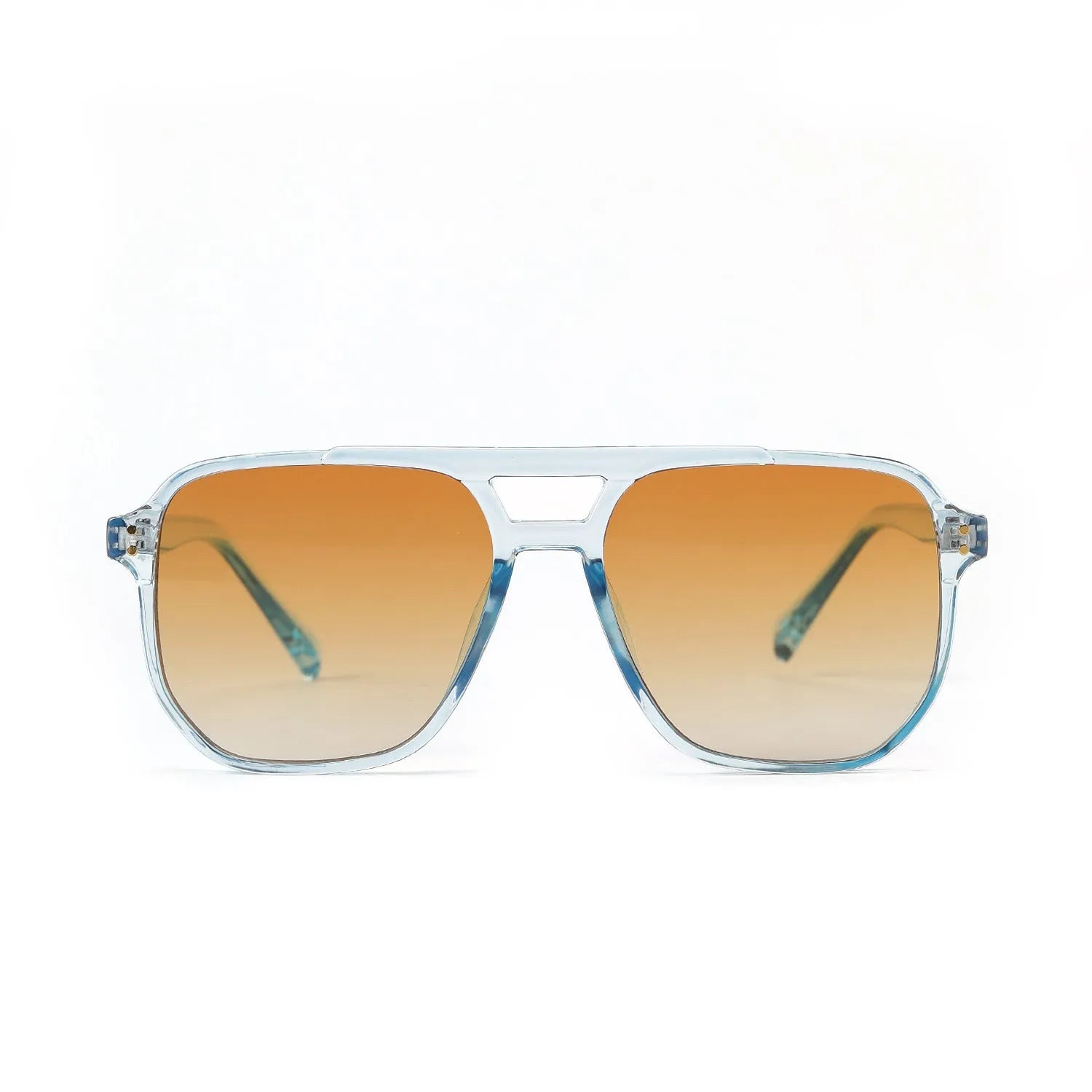 Women's square double beam fashion sunglasses in a choice of six colours with UV400 protection.