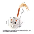 Electric cat toy with plush mouse on pole, available in dark grey, pink or purple colours